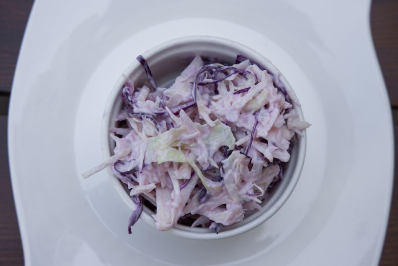 Creamy coleslaw side dish at Dave's hot chicken