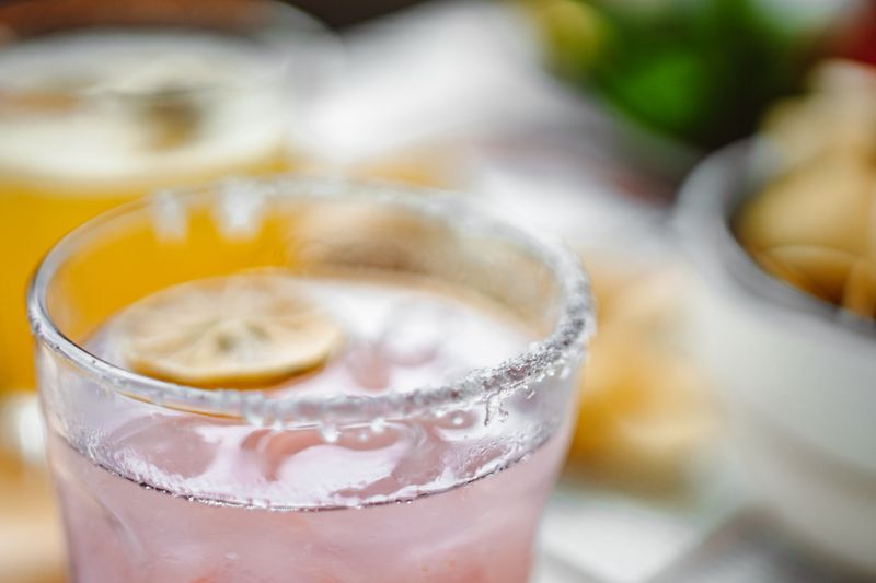 Strawberry lemonade refreshing drink at daves hot chicken